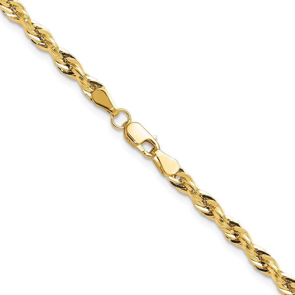 14k Yellow Gold 3.5mm Semi-Solid Rope Chain Necklace 24"
