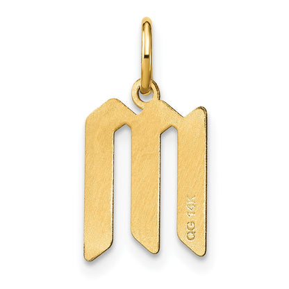 14k Yellow Gold Letter M Initial Pendant