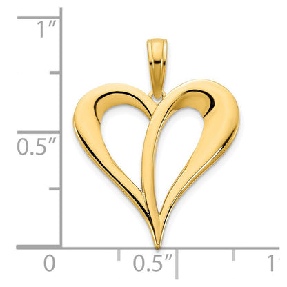 14k Yellow Gold Open Heart Pendant