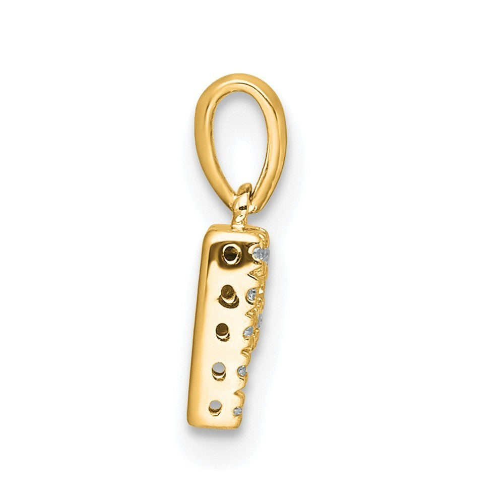 14k Yellow Gold Diamond Letter P Initial with Bail Pendant