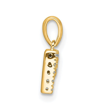 14k Yellow Gold Diamond Letter P Initial with Bail Pendant