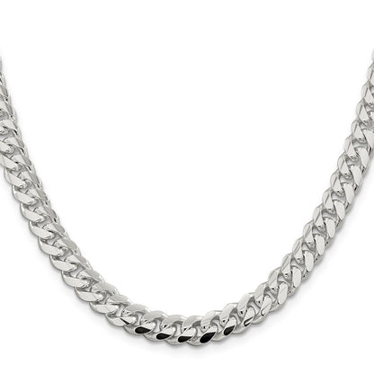 Sterling Silver 7.8mm Polished Domed Curb Chain Necklace 24"