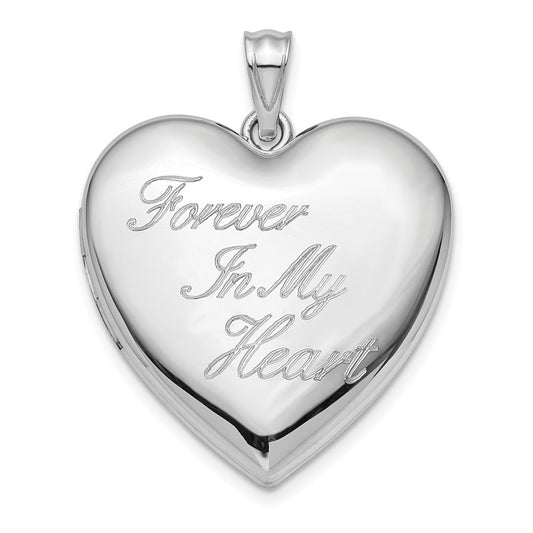 Sterling Silver Rhod-plated Forever in My Heart Ash Holder Heart Locket Pendant