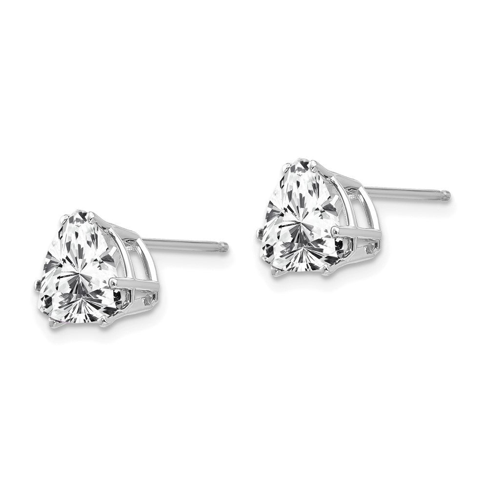 14k White Gold 8mm Trillion Cubic Zirconia Stud Earrings