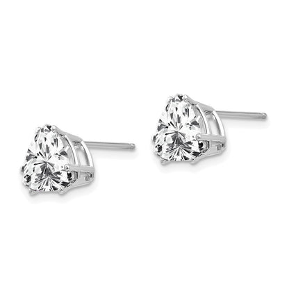 14k White Gold 8mm Trillion Cubic Zirconia Stud Earrings