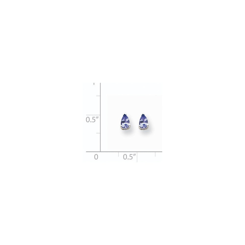 14k White Gold Tanzanite Stud Earrings