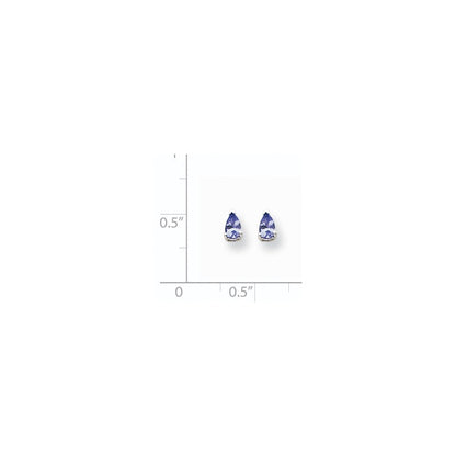 14k White Gold Tanzanite Stud Earrings