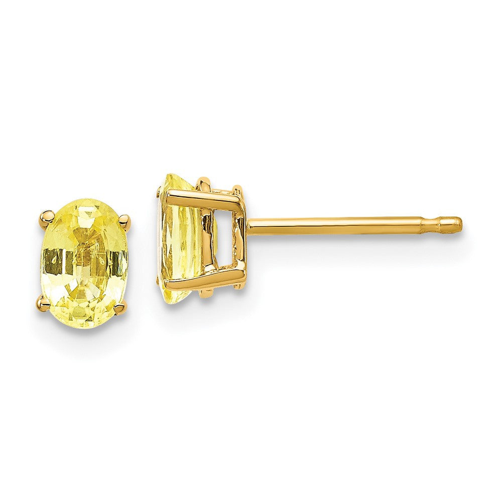 14k Yellow Gold Yellow Sapphire Stud Earrings