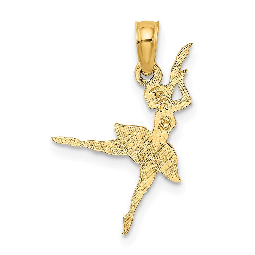 14k Yellow Gold Ballerina Charm Pendant