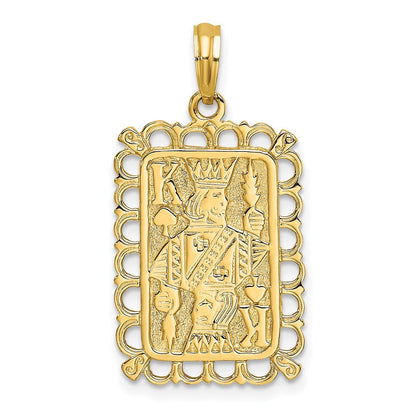 14k Yellow Gold King Playing Card Charm Pendant