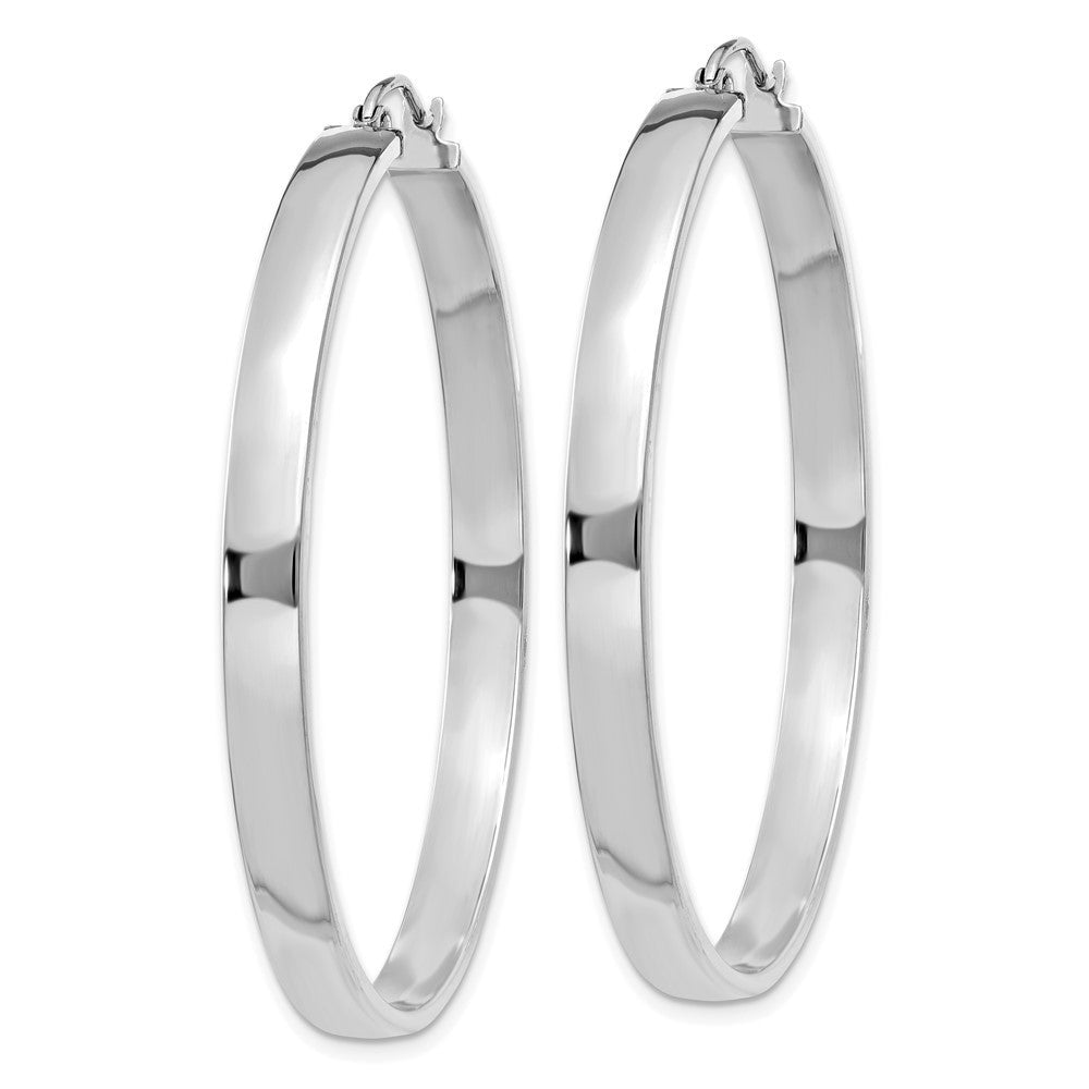 14K White Gold Polished Hoop Earring