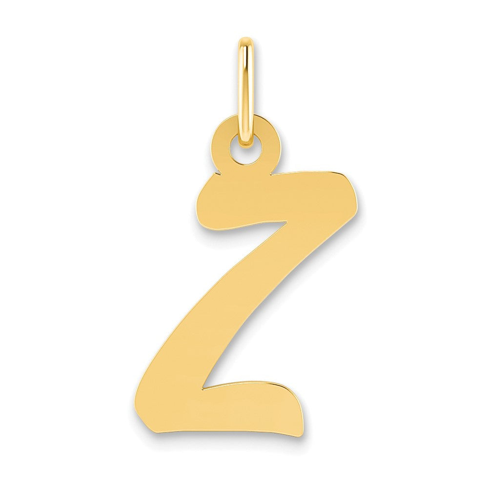 14k Yellow Gold Small Script Initial Z Charm Pendant