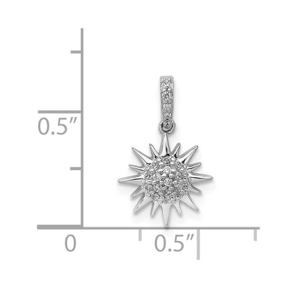 14k White Gold 1/10ct. Diamond Fancy Sun/Star Pendant
