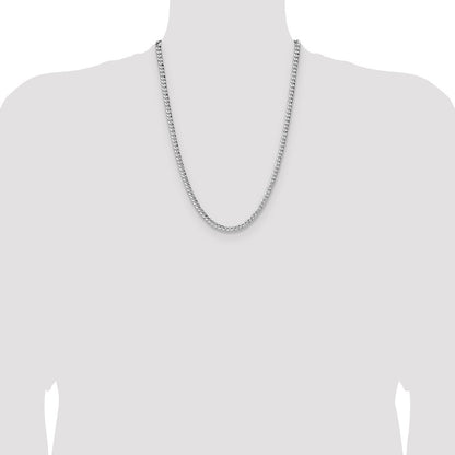 Sterling Silver 4.75mm Hammered Curb Chain Necklace 24"
