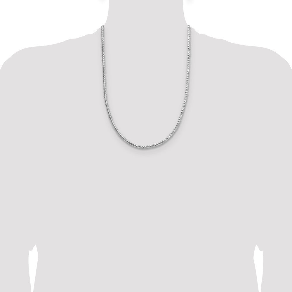 Sterling Silver 3.8mm Diamond-cut Round Franco Chain Necklace 24"