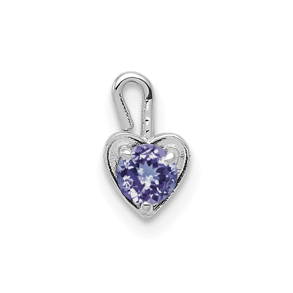 14k White Gold June Synthetic Birthstone Heart Charm Pendant