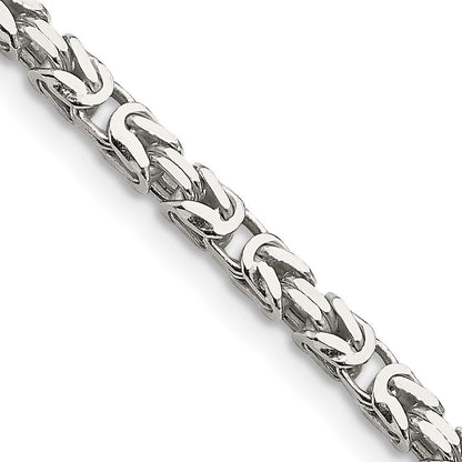 Sterling Silver 2.5mm Byzantine Chain Necklace 24"