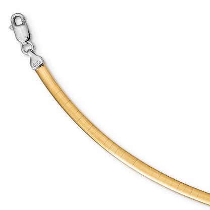 Sterling Silver Gold-pltd 3mm Reversible w/2in ext Cubetto Chain Necklace 18"