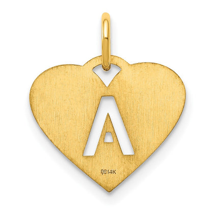 14k Yellow Gold Initial Letter A Initial Charm Pendant