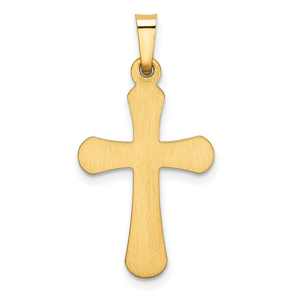 14k Yellow Gold Polished Rounded Cross Pendant