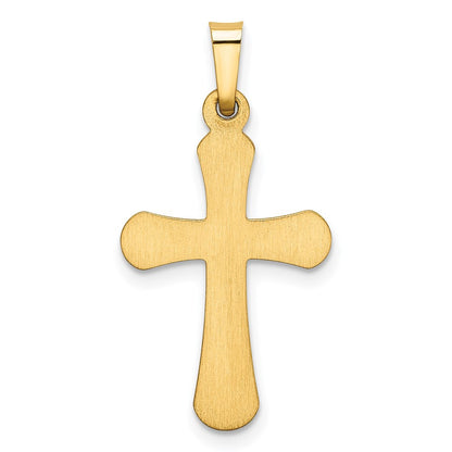 14k Yellow Gold Polished Rounded Cross Pendant