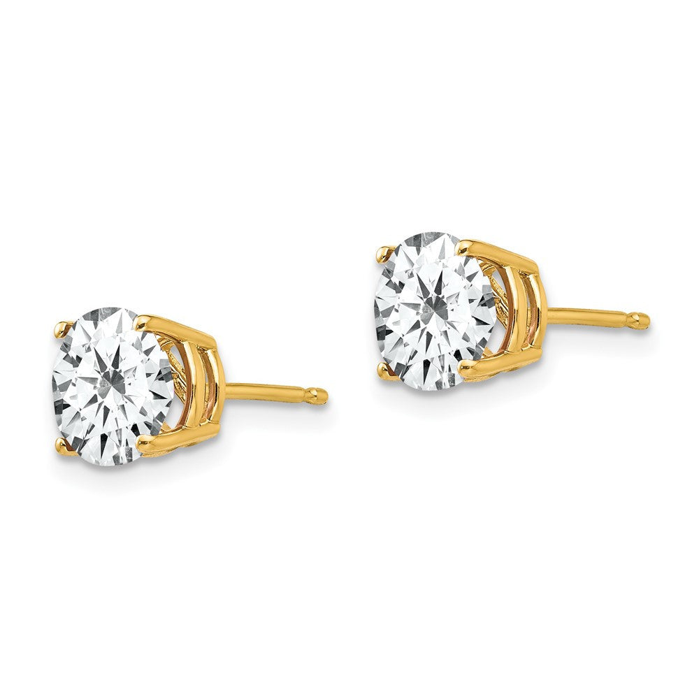 14k Yellow Gold 7mm Cubic Zirconia Stud Earrings
