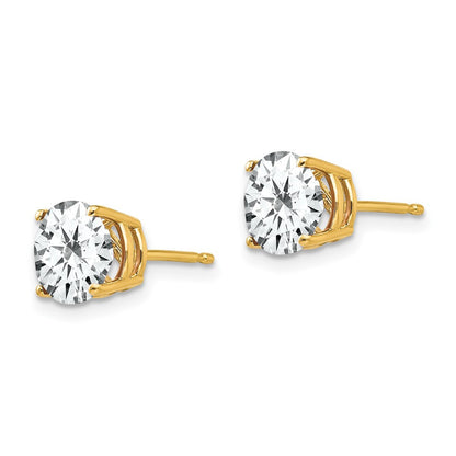 14k Yellow Gold 7mm Cubic Zirconia Stud Earrings