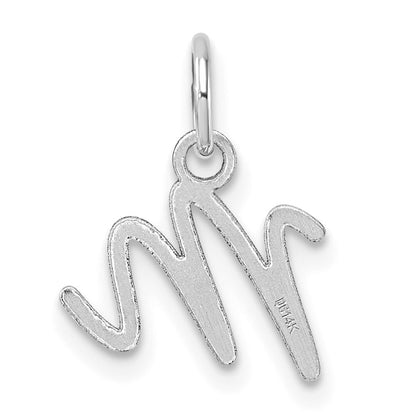 14k White Gold Uppercase Letter M Initial Charm Pendant