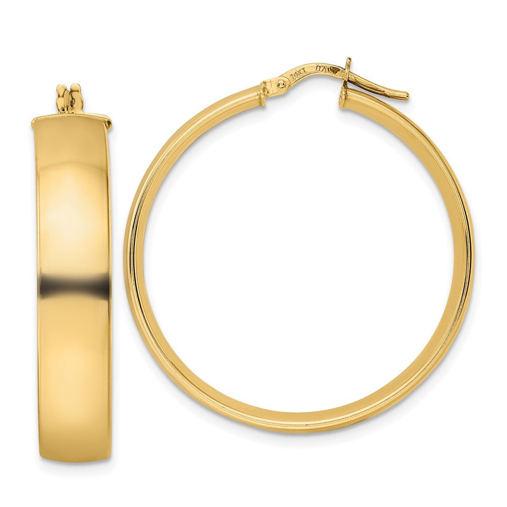 14k Yellow Gold Polished Hoop Earrings