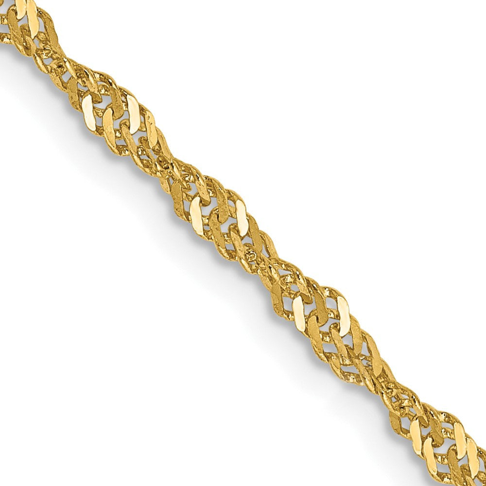 14k Yellow Gold 2mm Singapore with Lobster Clasp Chain Necklace 16"