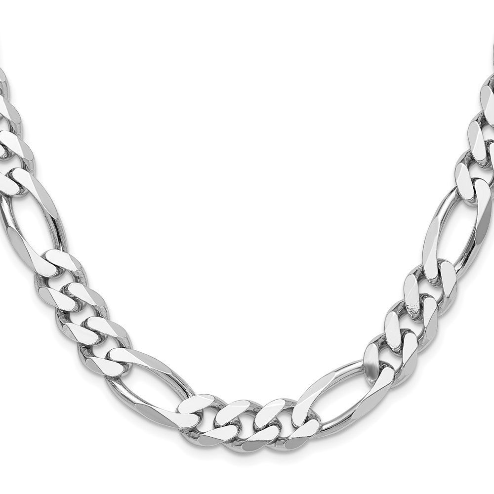 Sterling Silver Rhodium-plated 10.2mm Figaro Chain Necklace 20"