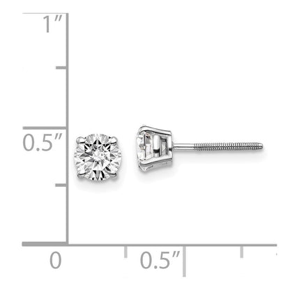 14k White Gold  1.00ct SI3 G-I Diamond Stud Thread on/off Earrings