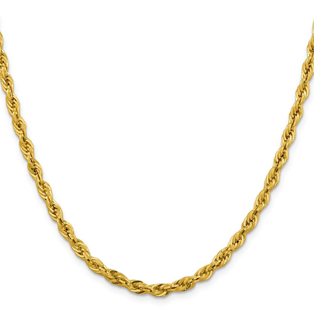 14k Yellow Gold 4.25mm Semi Solid Rope with Lobster Clasp Chain Necklace 18"
