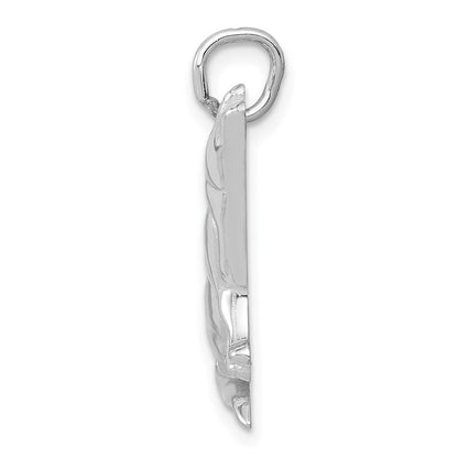 14k White Gold Wolf Charm Pendant