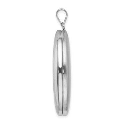 Sterling Silver Rhodium-plated Butterflies 34mm Oval Locket Pendant