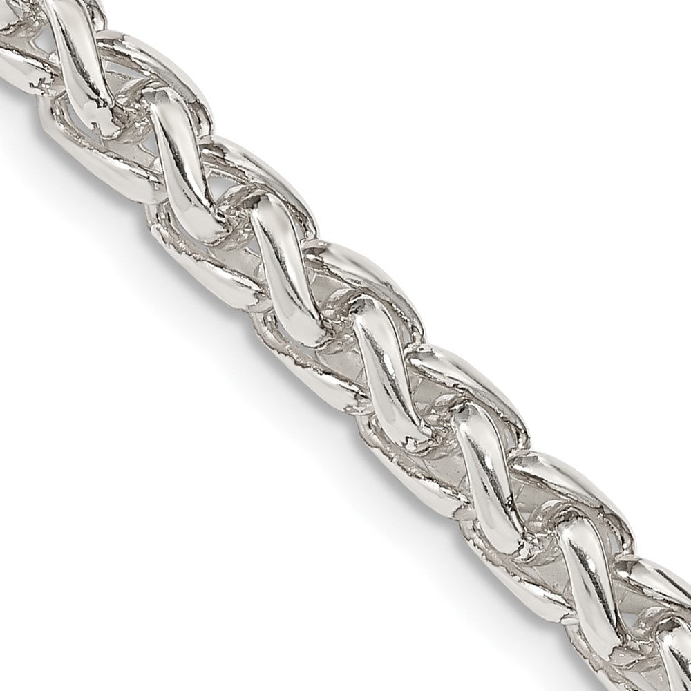 Sterling Silver 5mm Round Spiga Chain Necklace 26"
