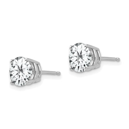 14k White Gold 7mm Cubic Zirconia Stud Earrings