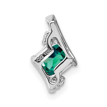 Sterling Silver Antique Cushion Cr. Alexandrite and Diamond Pendant