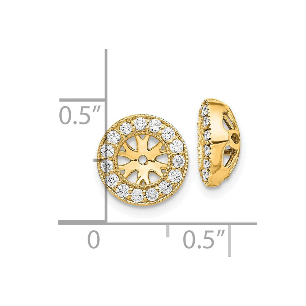 14k Yellow Gold 1/4ct Diamond Earring Jackets