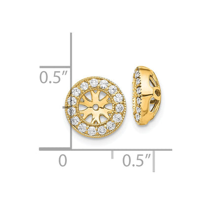 14k Yellow Gold 1/4ct Diamond Earring Jackets
