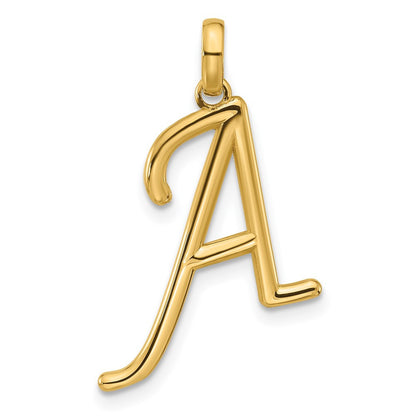 14k Yellow Gold Fancy Letter A Initial Pendant