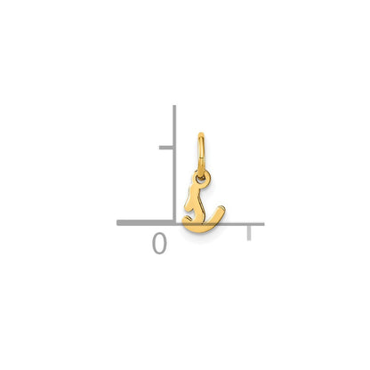 14k Yellow Gold Lower case Letter S Initial Charm Pendant