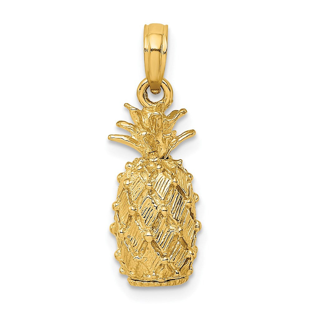 14k Yellow Gold 3-D Pineapple Charm Pendant