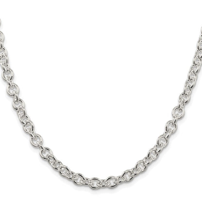 Sterling Silver Rhodium-plated 6.1mm Cable Chain Necklace 18"