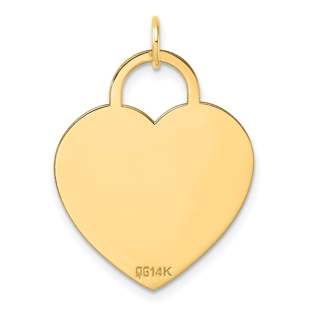 14k Yellow Gold Polished Heart Shaped Disc Pendant