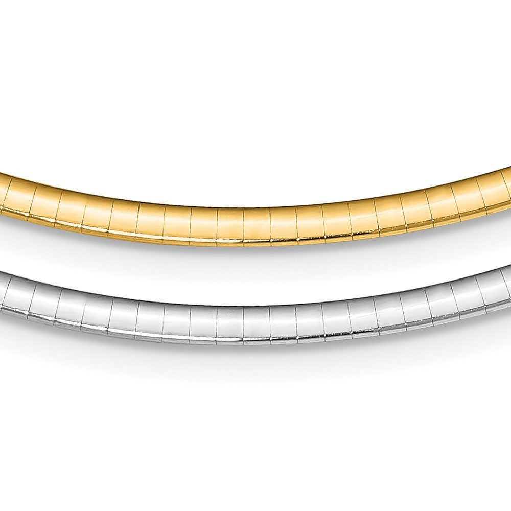 Sterling Silver Gold-pltd 3mm Reversible w/2in ext Cubetto Chain Necklace 18"