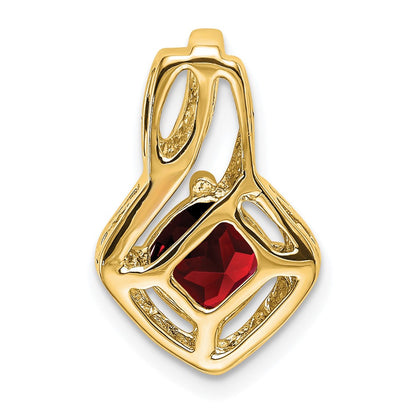 14k Yellow Gold Garnet and Diamond Pendant