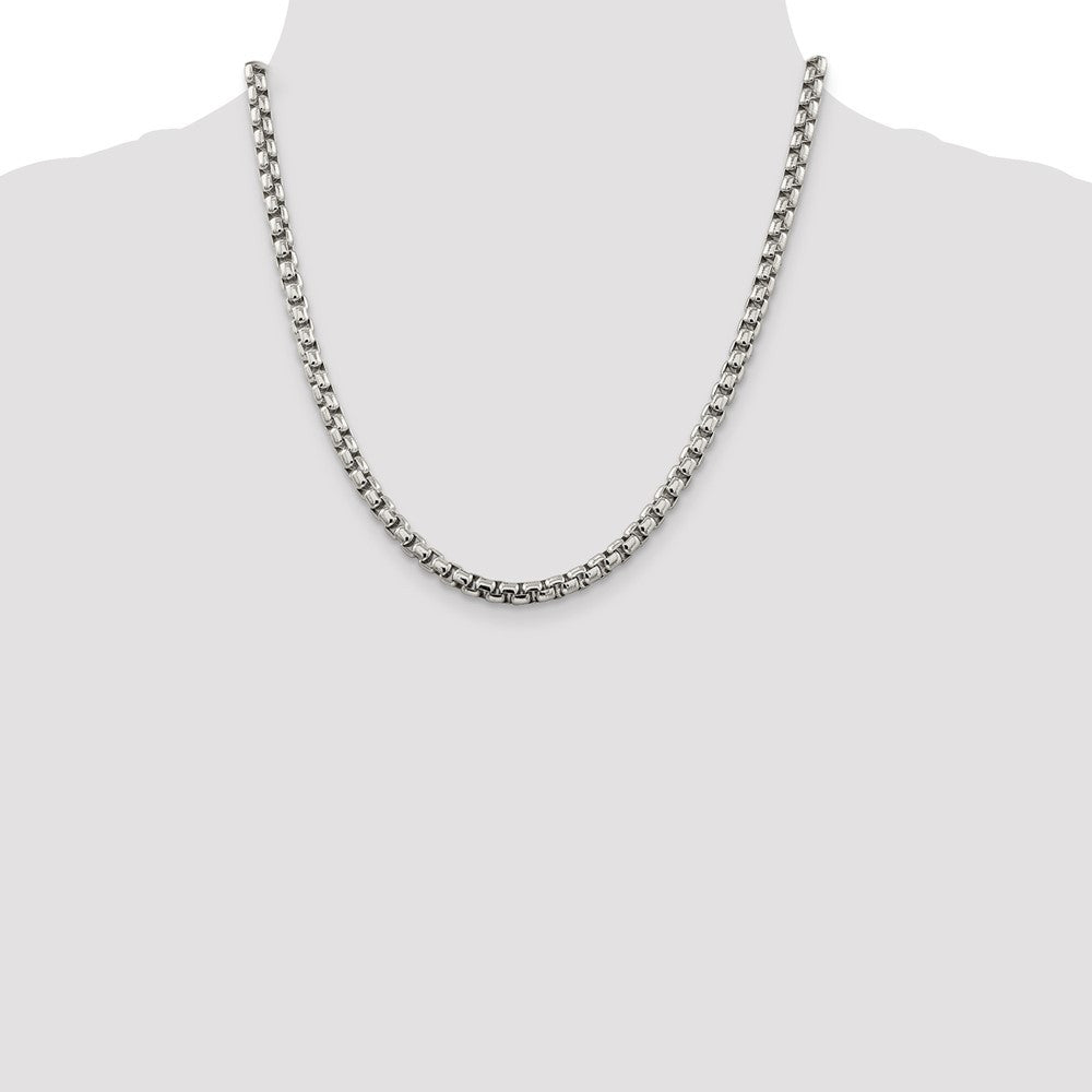 Sterling Silver 5.2mm Round Box Chain Necklace 20"