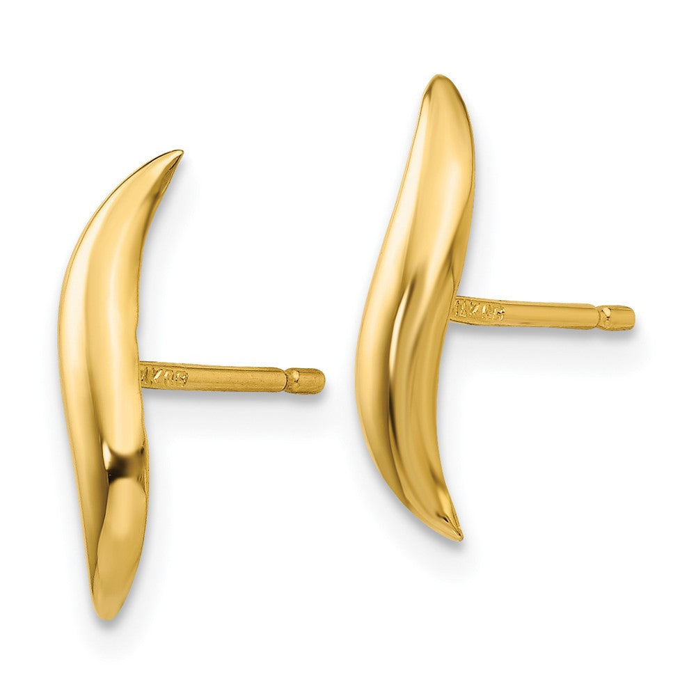 14k Yellow Gold Polished Fancy Button Stud Earrings