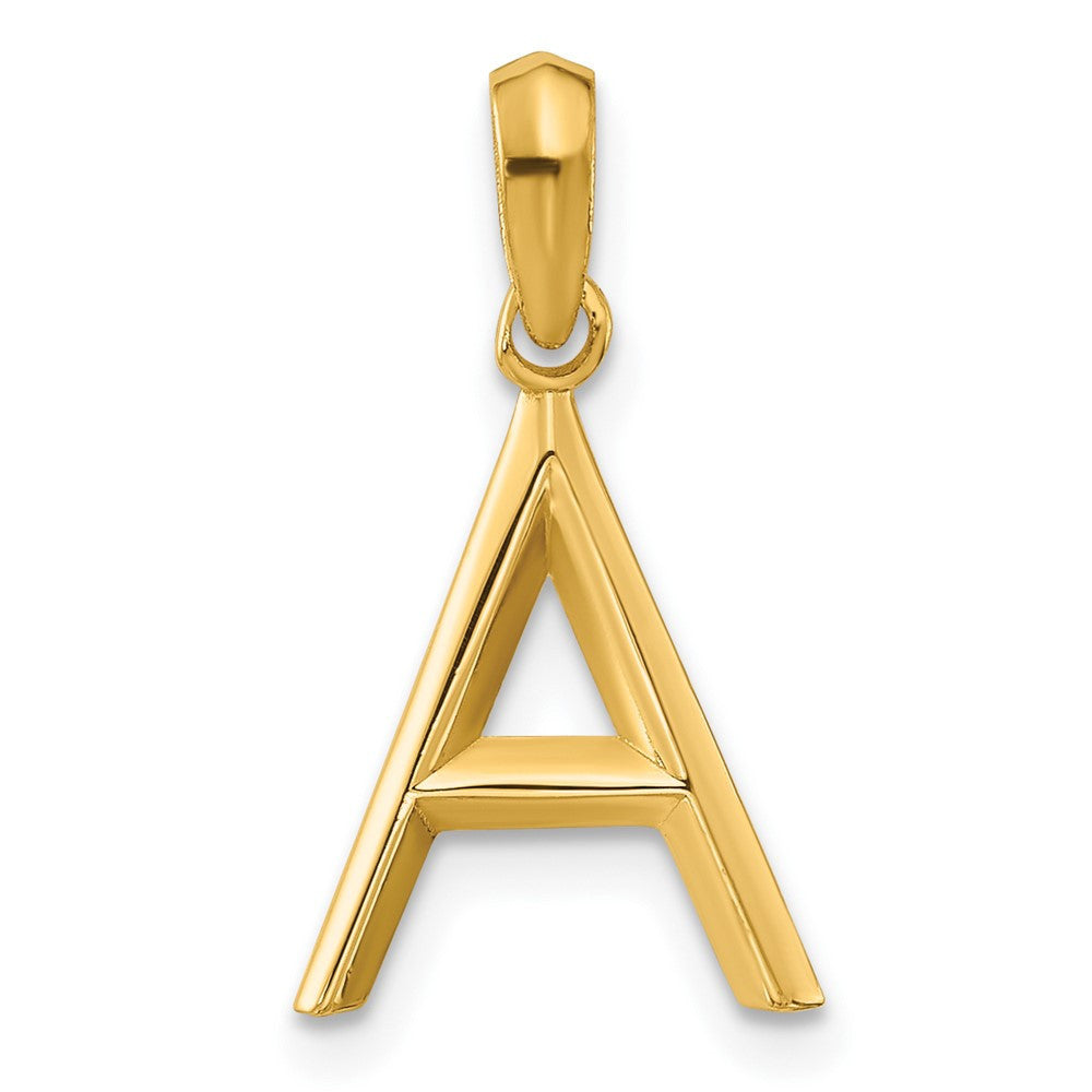 14k Yellow Gold Fancy Letter A Initial Pendant